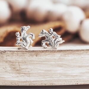 Sterling Silver Horse Rider Earrings